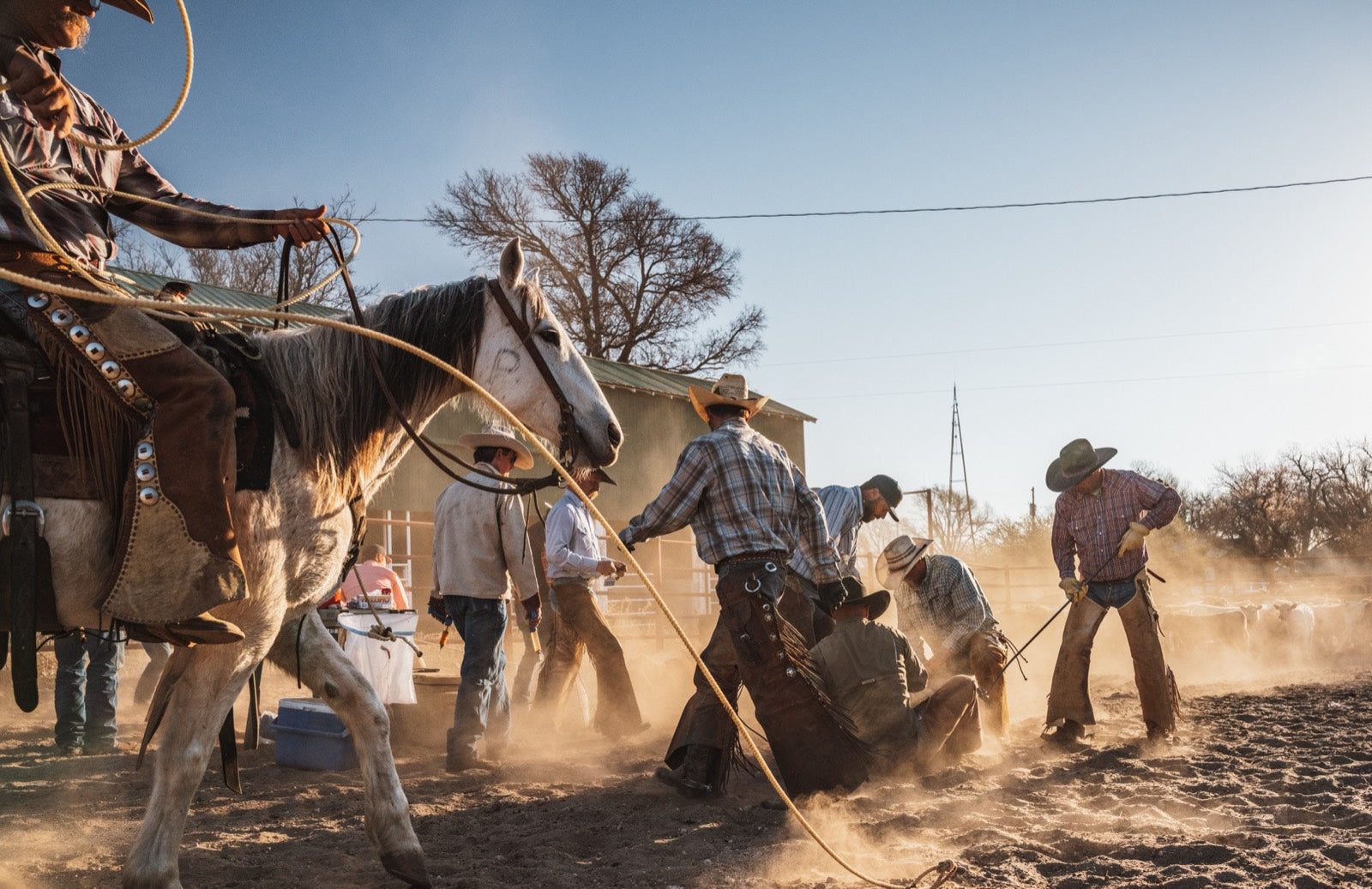 Field crew on the jobsite in custom Concho hats
